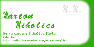 marton miholics business card